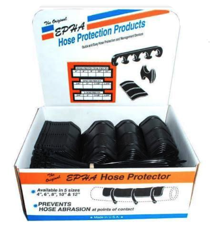 Epha HP6B, Hose Protectors, 6", Black, 0.75 to 1.25 OD, Case with Ties